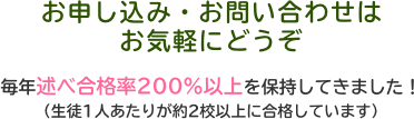 お申し込み・お問い合わせはお気軽にどうぞ